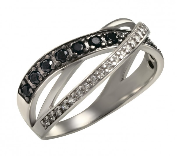 Серебряное кольцо с фианитами. Артикул 330831С - Фото  1