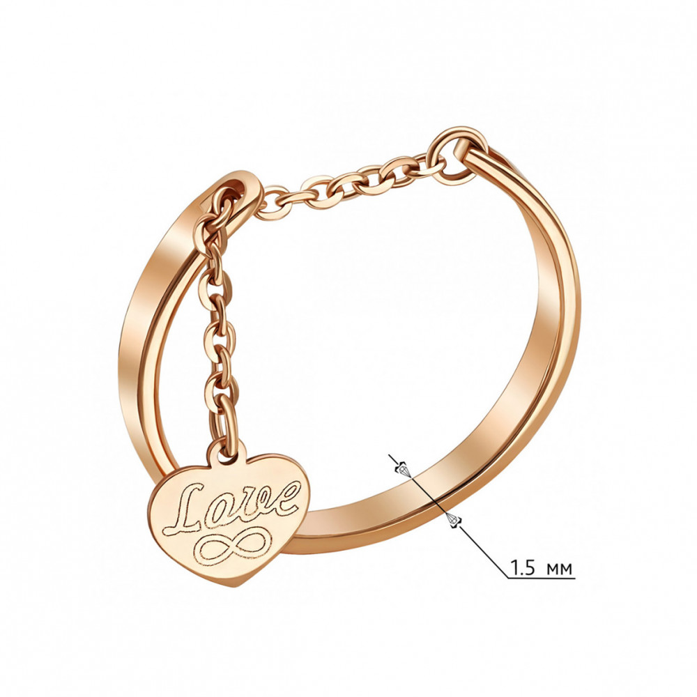 Golden ring. Article 300472  size 17 - Photo 3