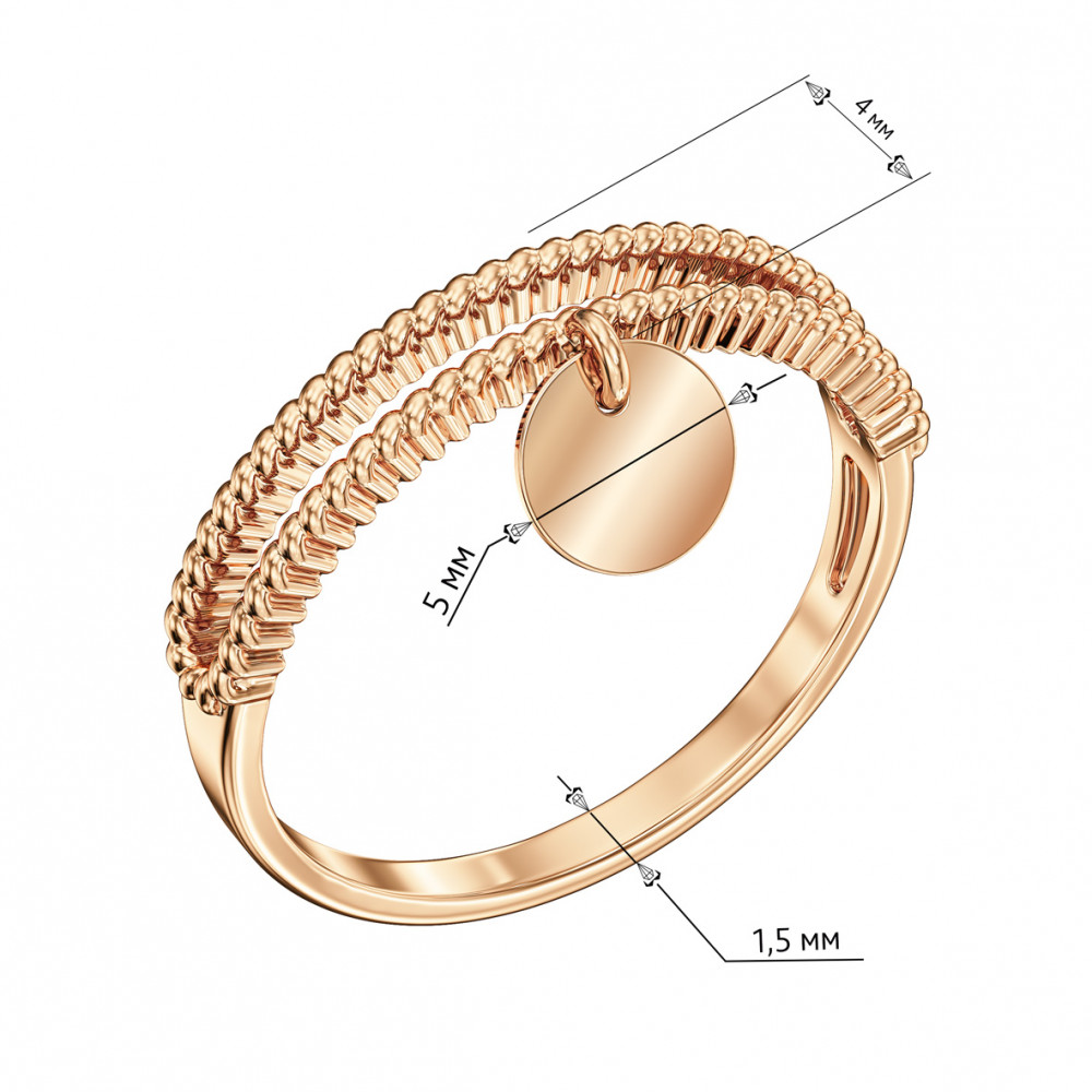 Gold ring. Article 300456  size 15 - Photo 3