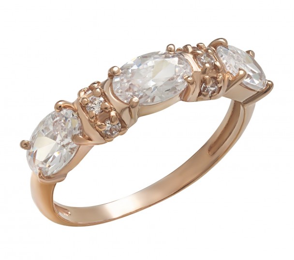 Золотое кольцо с фианитами. Артикул 380177  размер 17.5 - Фото 1