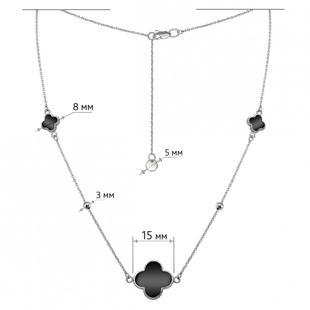 Gold necklace with enamel. Article 860411В  size 400 - Photo 2