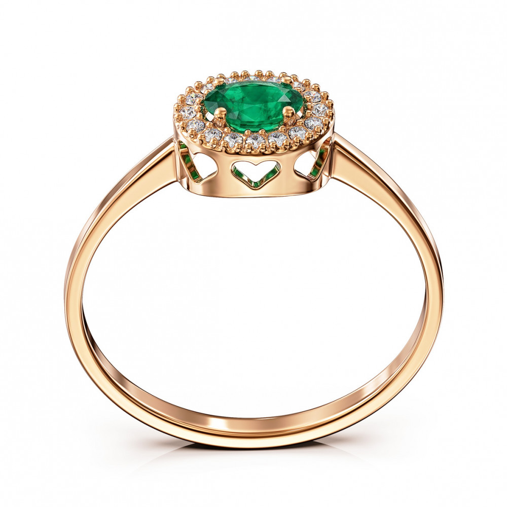 Gold ring with blue topaz and cubic zirkonia. Article 361673  size 18.5 - Photo 2