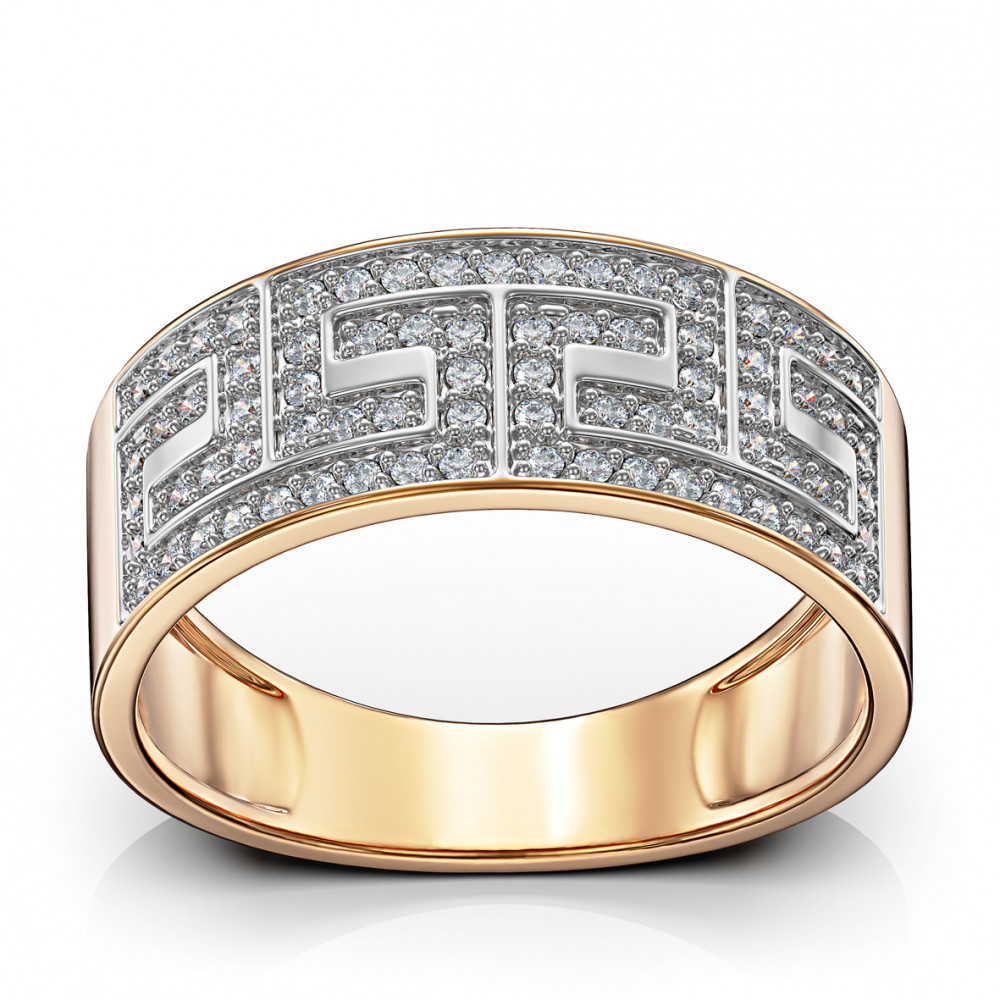 Золотое кольцо с фианитами. Артикул 380685  размер 17 - Фото 2