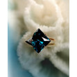 Gold ring with blue topaz and cubic zirconia. Article 371742  size 18 - Photo 5