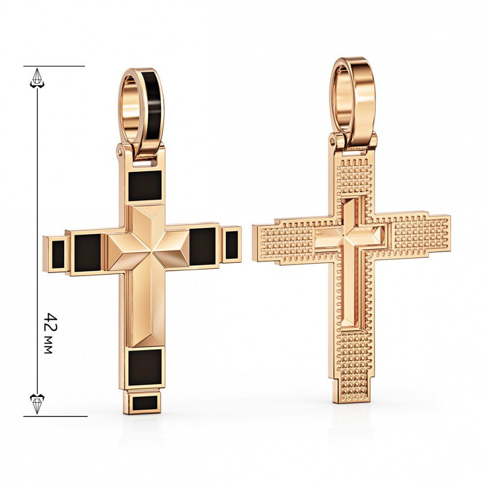 Золотой крестик с эмалью. Артикул 240248Е  - Фото 2 магазин TANGO Золотой крестик с эмалью. Артикул 240248Е  - Фото 2