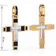 Золотой крестик с эмалью. Артикул 250101Е  - Фото 2