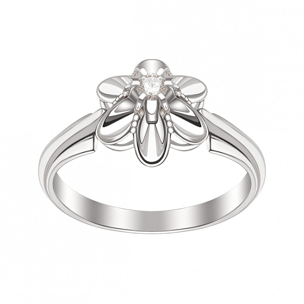 Золотое кольцо c бриллиантами. Артикул 750625В  размер 17 - Фото 2