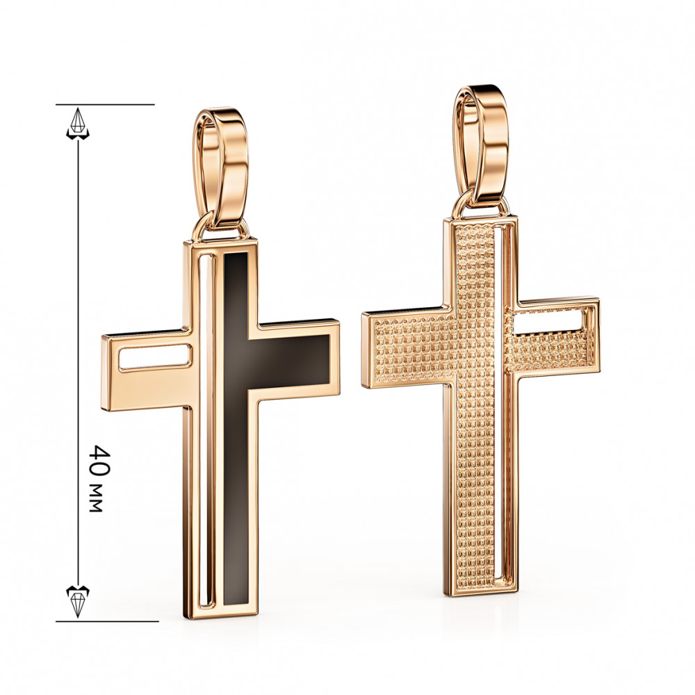 Gold cross with enamel. Article 240249Е  - Photo 2