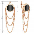 Gold earrings with onyx. Article 449833  - Photo 2