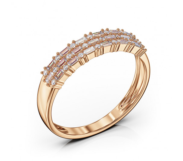 Gold ring with cubic zirkonia. Article 380460 - Photo  1