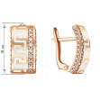 Gold earrings with cubic zirkonia and enamel. Article 420035Е  - Photo 4