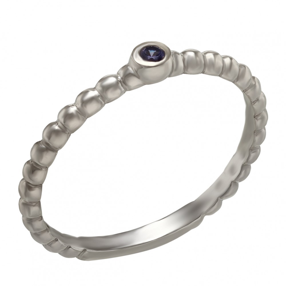 Серебряное кольцо с фианитом. Артикул 380185С  размер 16.5 - Фото 4