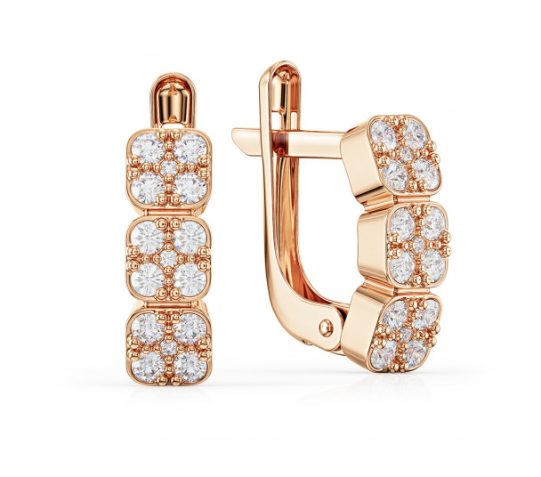Gold ring with cubic zirkonia. Article 380721 - Photo  1