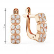 Gold earrings with cubic zirkonia. Article 490126  - Photo 2
