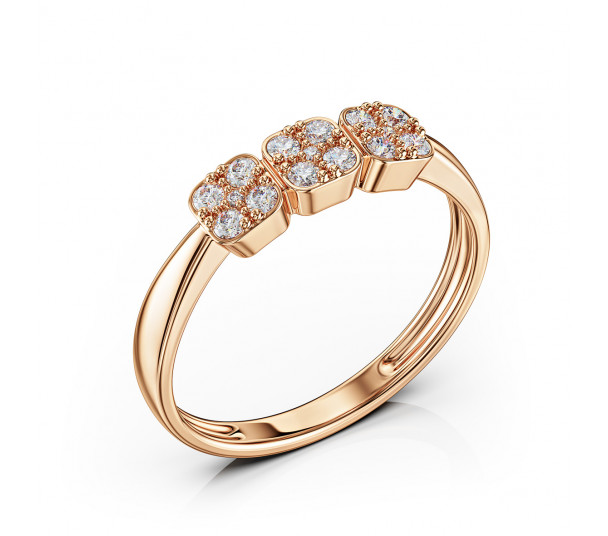 Gold ring with cubic zirkonia. Article 350007 - Photo  1