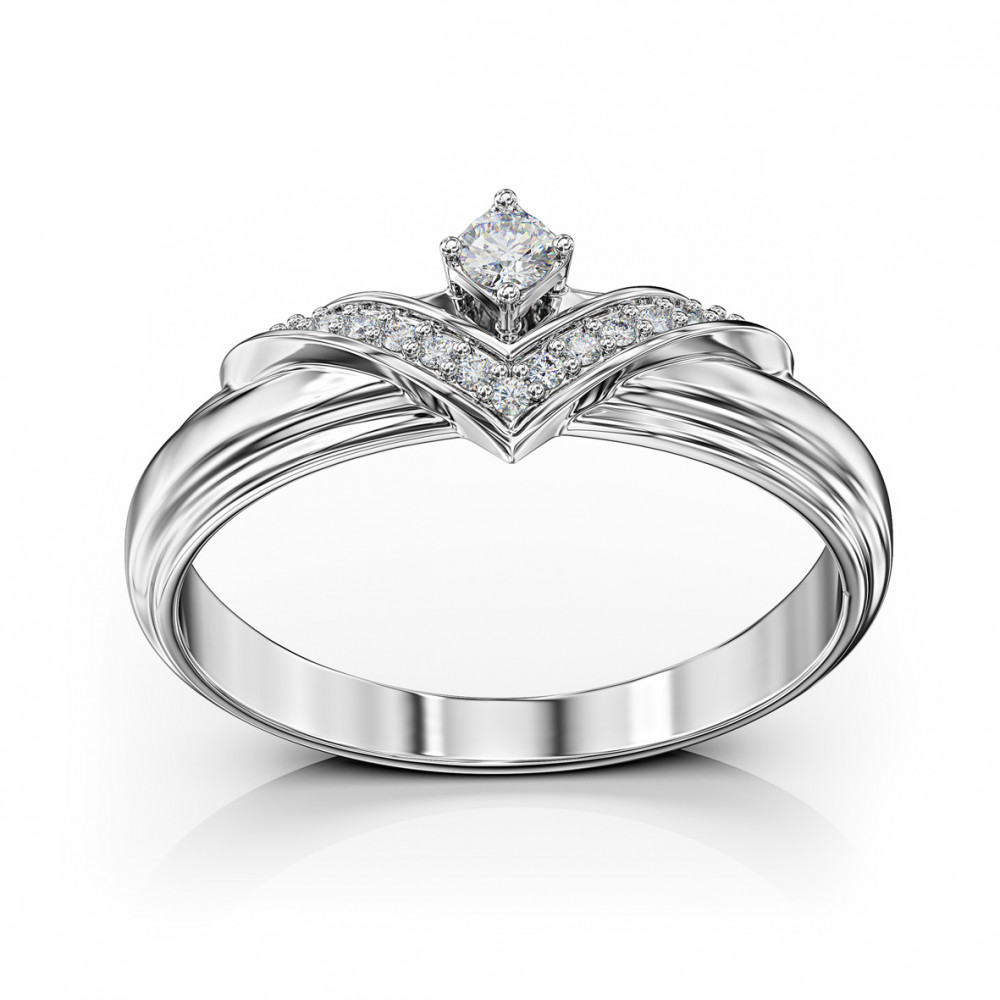 Gold ring with diamonds. Article 750830В  size 17.5 - Photo 2