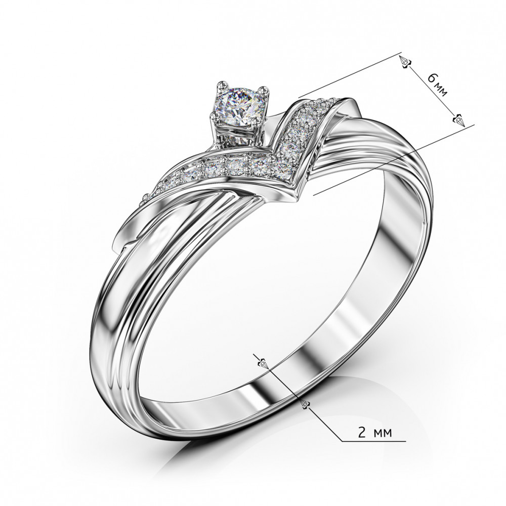 Gold ring with diamonds. Article 750830В  size 17.5 - Photo 3