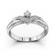 Gold ring with diamonds. Article 750830В  size 17.5 - Photo 2