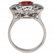 Серебряное кольцо с гранатом и фианитами. Артикул 374650С  размер 18.5 - Фото 2