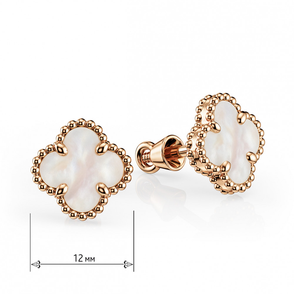 Золоті сережки з перламутром. Артикул 570159  - Фото 2