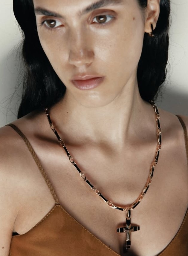 Литий ланцюжок в червоному золоті зі вставками ювелірної емалі. Артикул 895019Е  розмір 600 - Фото 3