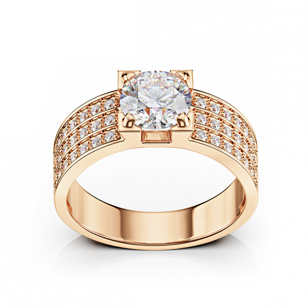 Золотое кольцо с фианитами. Артикул 380385  размер 16.5 - Фото 2