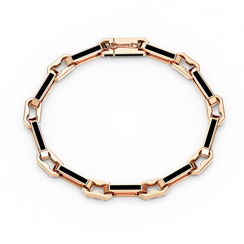 Gold bracelet with enamel. Article 894029Е  size 190 - Photo 2