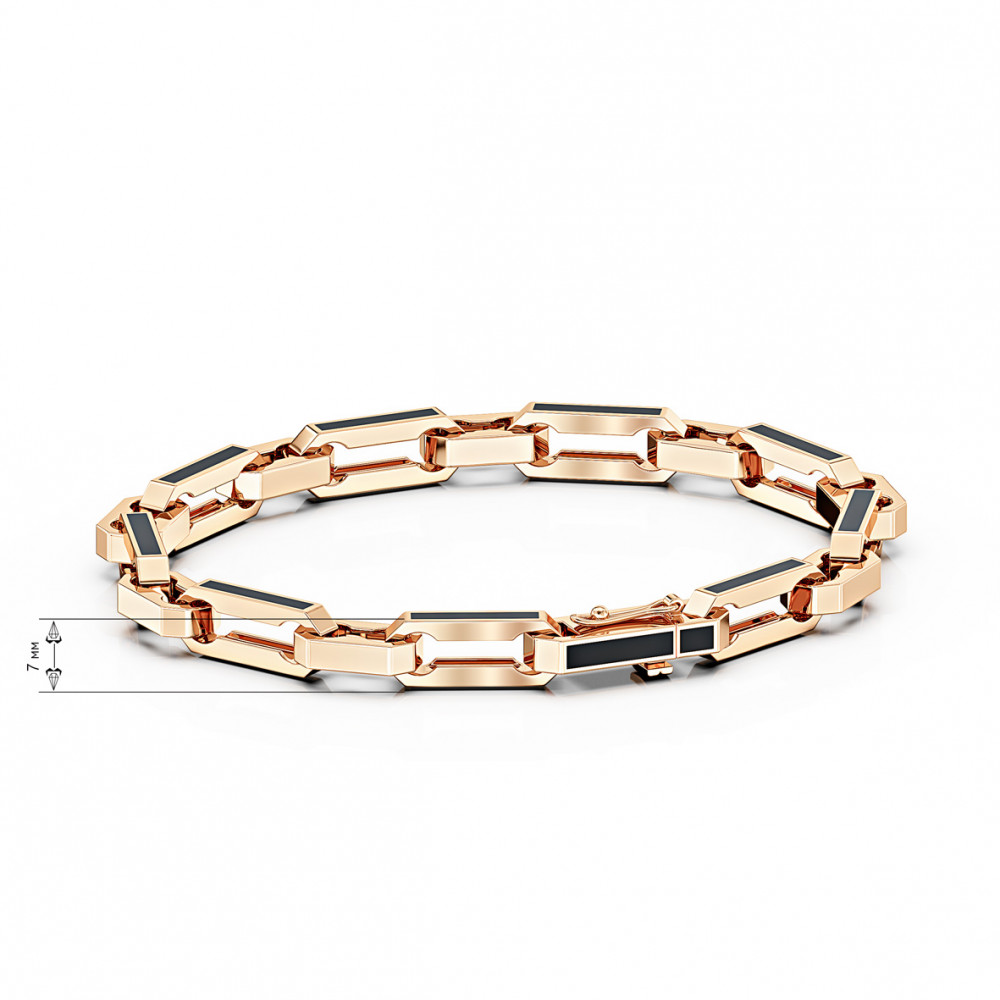 Gold bracelet with enamel. Article 894029Е  size 190 - Photo 3