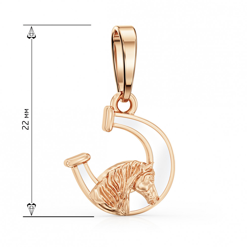 Золота підвіска з емаллю. Артикул 130222Е  - Фото 2