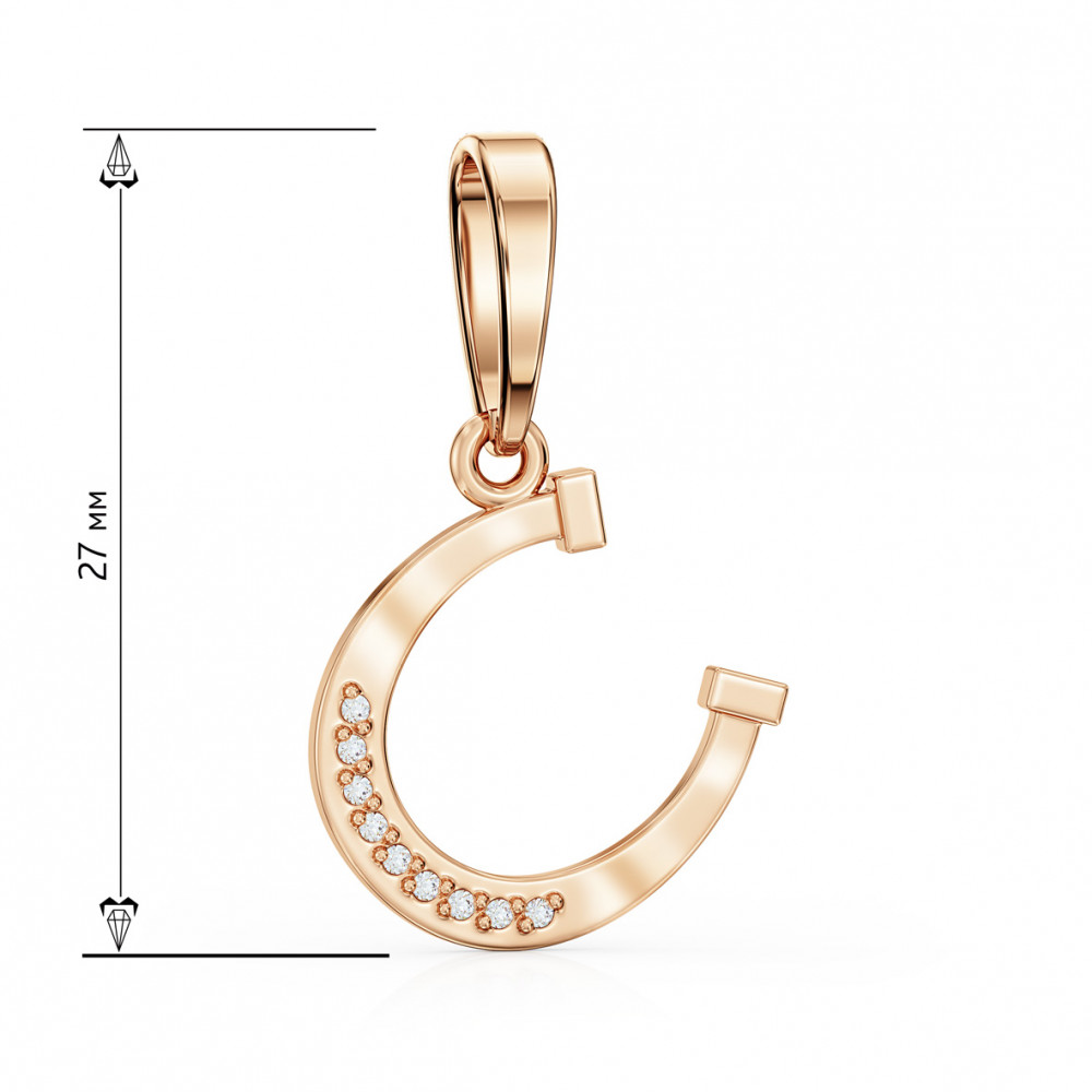 Золотая подвеска с фианитами. Артикул 150287  - Фото 2