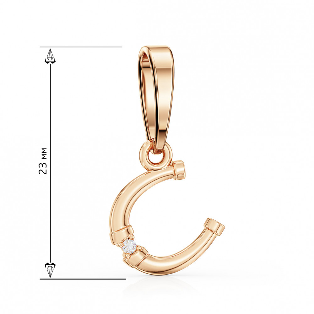 Золотая подвеска с фианитом. Артикул 150288  - Фото 2