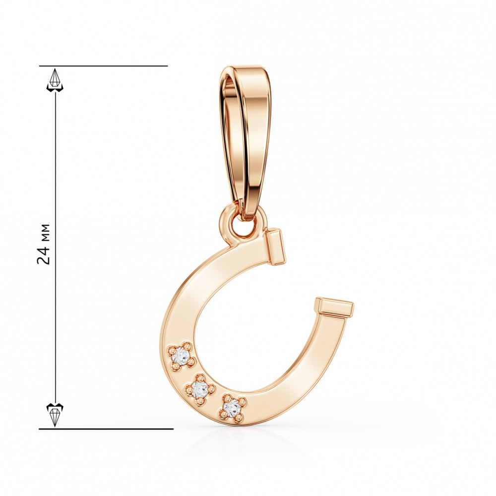 Золотая подвеска с фианитами. Артикул 150289  - Фото 2