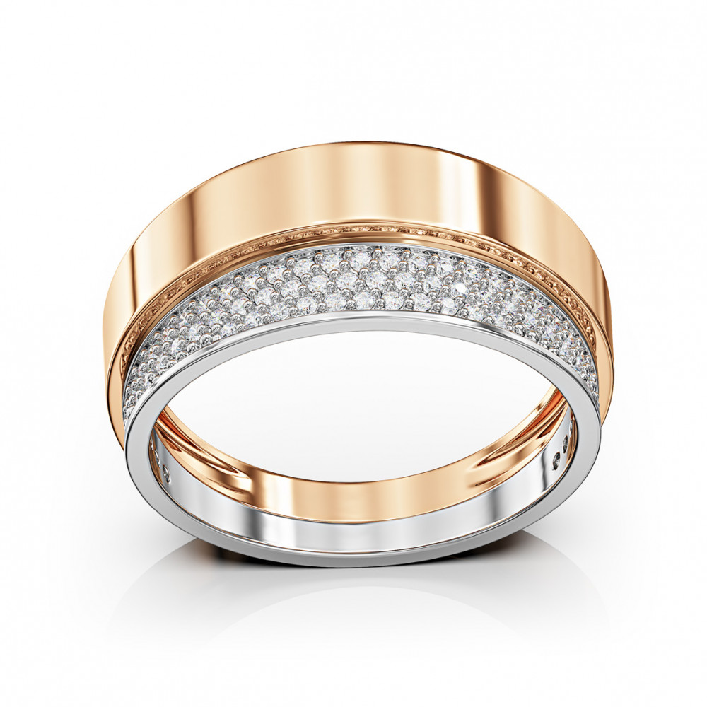 Золота каблучка з фіанітами. Артикул 350113  розмір 17 - Фото 2