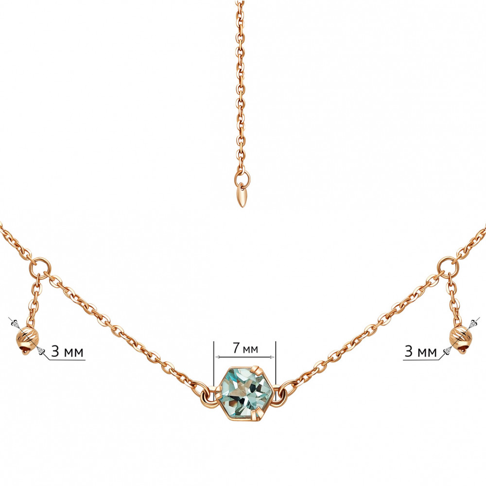 Золотое колье с топазом. Артикул 861646  размер 400 - Фото 2