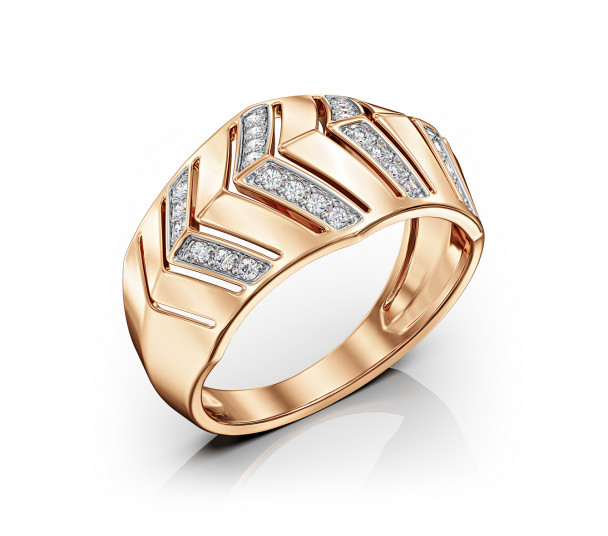 Золотое кольцо с фианитами. Артикул 380719 - Фото  1