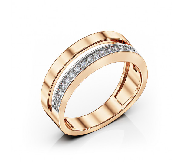 Gold ring with garnet and cubic zirkonia. Article 364661 - Photo  1