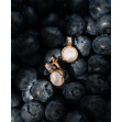 Gold earrings with pearl and cubic zirconia. Article 440705  - Photo 3