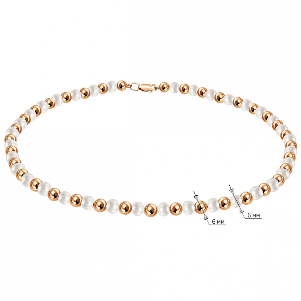 Золоте кольє з перлиною. Артикул 860229  розмір 500 - Фото 2