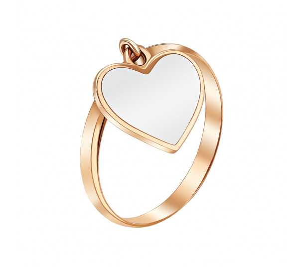 Gold ring with cubic zirconias and enamel. Article 330143Е - Photo  1