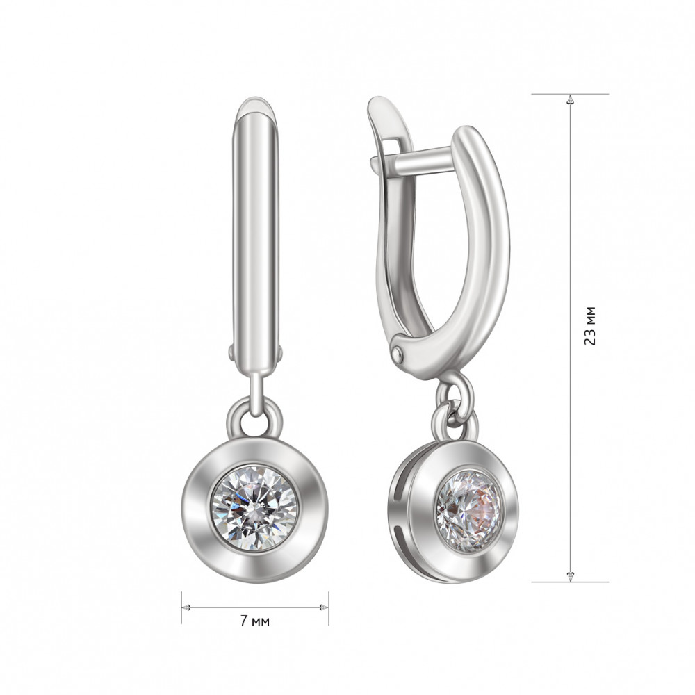 Золоті сережки з фіанітами. Артикул 490068В  - Фото 2