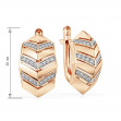 Gold earrings with cubic zirkonia. Article 490140  - Photo 2