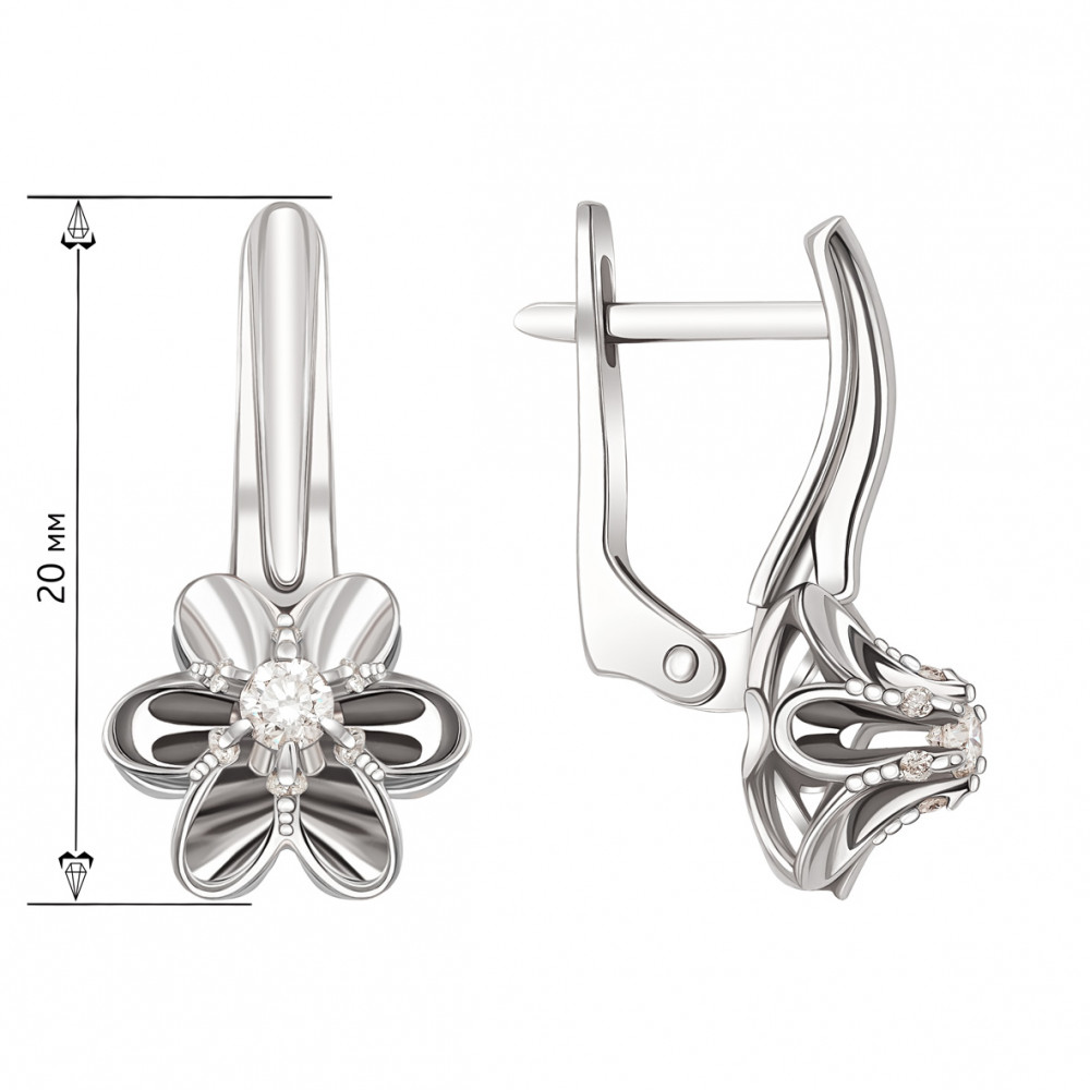 Золотые серьги с бриллиантами. Артикул 770341В  - Фото 2