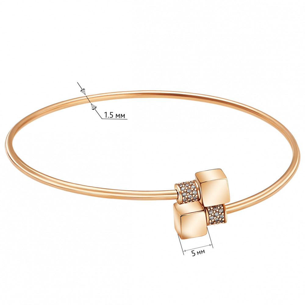 Золотий браслет з фіанітами. Артикул 820258  розмір 170 - Фото 2