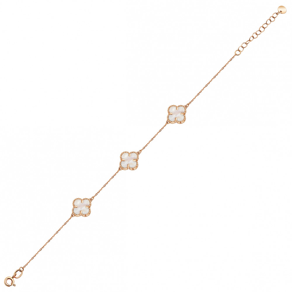 Золотий браслет з перламутром. Артикул 830030  розмір 170 - Фото 2