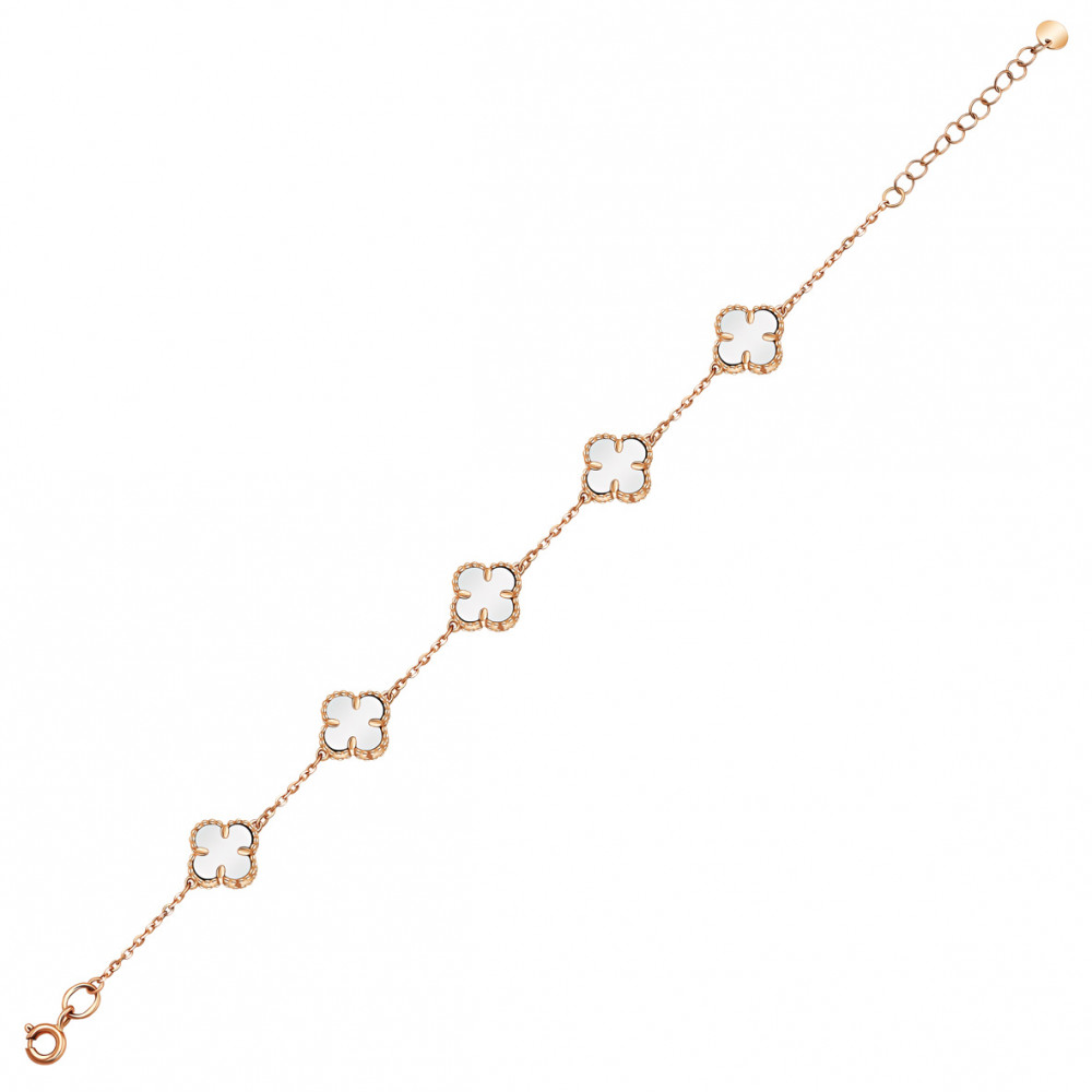 Золотий браслет з перламутром. Артикул 830031  розмір 190 - Фото 2