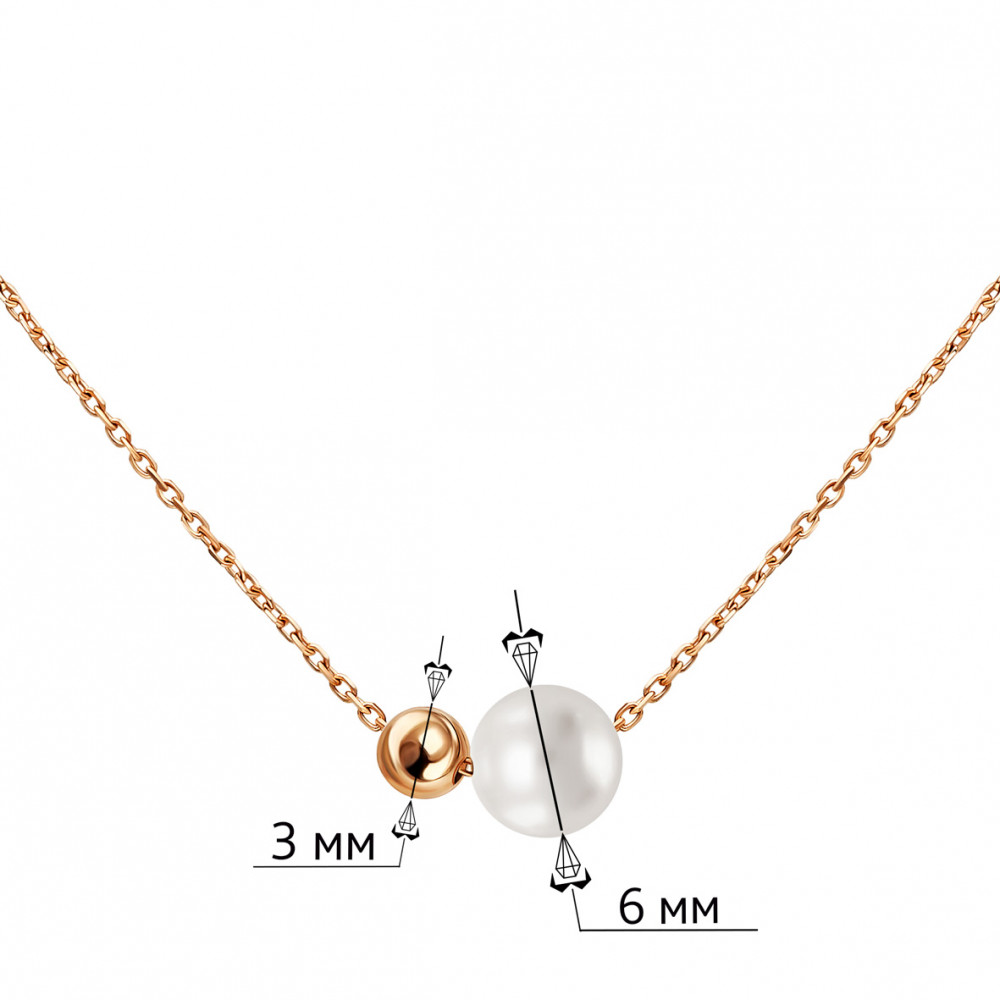 Золотое колье с жемчугом. Артикул 860648  размер 400 - Фото 2