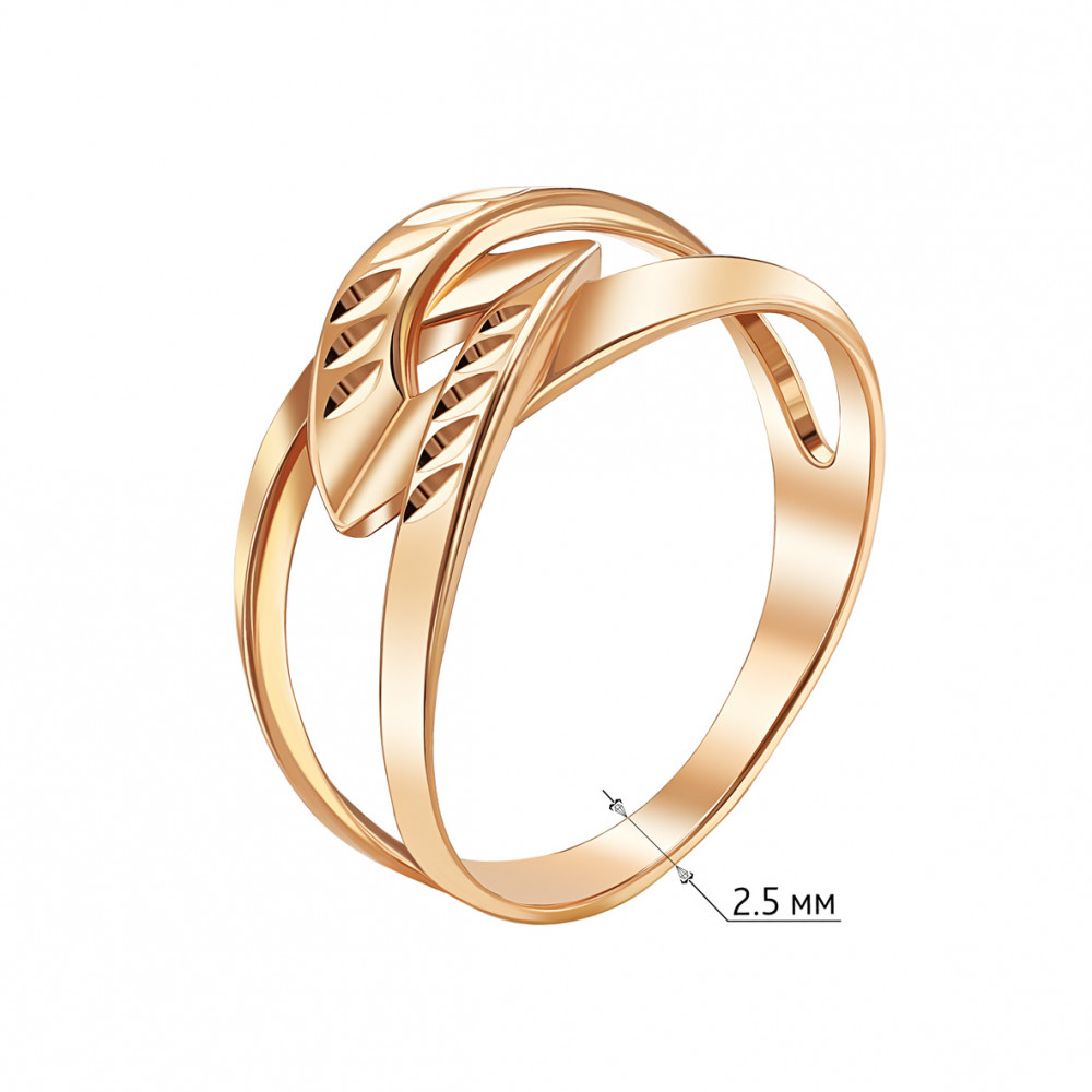 Золота каблучка. Артикул 300501  розмір 17 - Фото 3