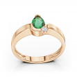 Gold ring with diamond and emerald. Article 742415  size 17 - Photo 2