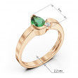 Gold ring with diamond and emerald. Article 742415  size 17 - Photo 3