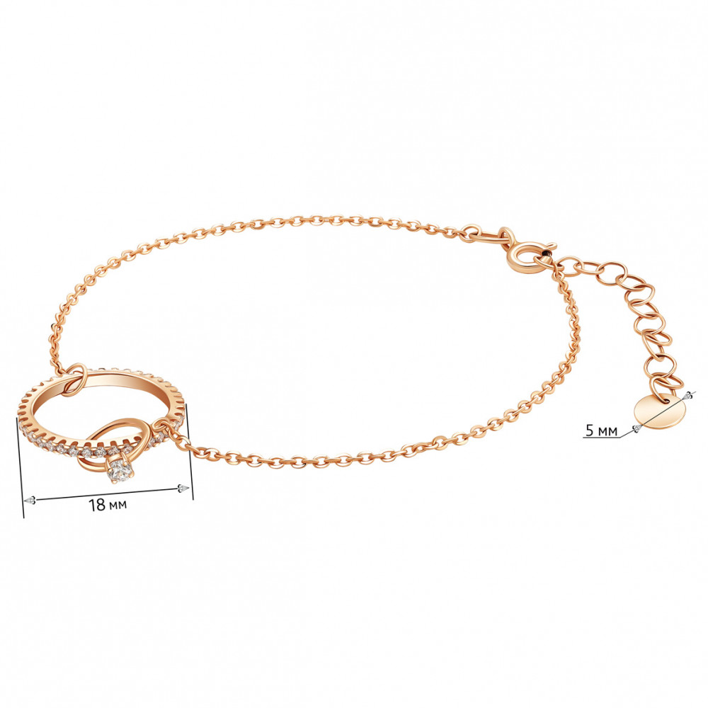 Золотий браслет з фіанітами. Артикул 820260  розмір 170 - Фото 3